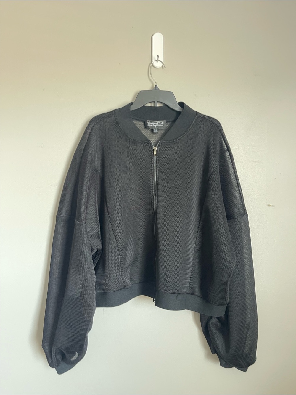 BRITTANY HUMBLE | Black Mesh Cropped Zip Jacket Sz 3X